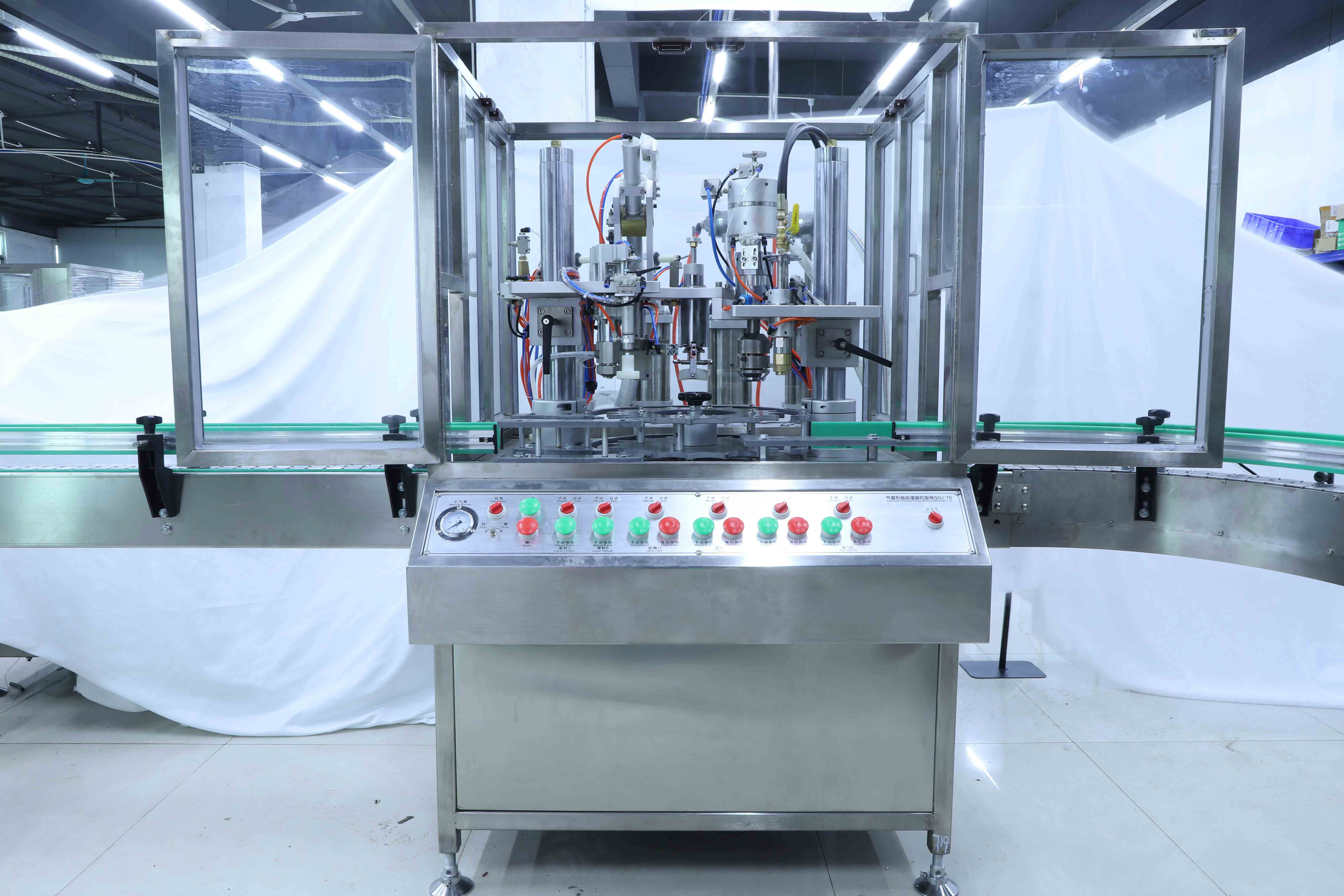 Aerosol filling sealing machine Máquina de vedação de enchimento de aerossol