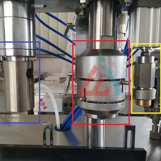 Máquina de enchimento de aerossol semiautomática três em um