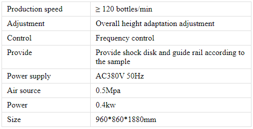 Par&acirc;metro t&eacute;cnico da m&aacute;quina de prensagem autom&aacute;tica de bico