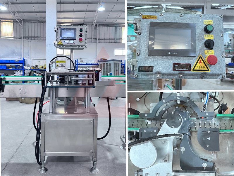 Linha de enchimento de aerossol lubrificante automática QGJ70 - Alta precisão ±1% 60-70 latas por minuto