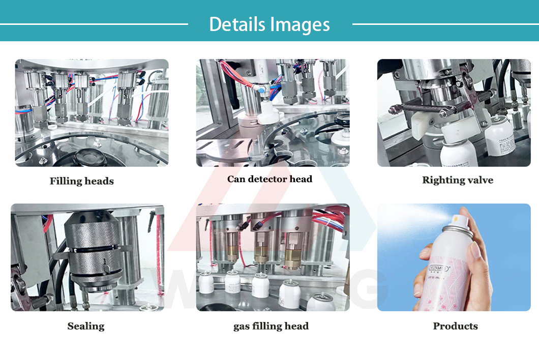 Imagens detalhadas da m&aacute;quina de enchimento de aerossol