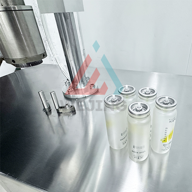 Máquina semiautomática de selagem de latas de spray de aerossol para selagem externa de produtos de aerossol