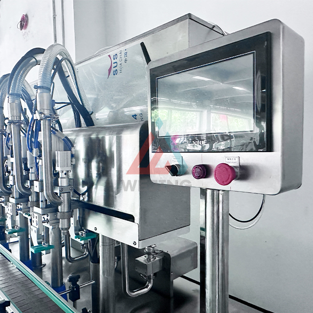 Máquina de enchimento automática de acompanhamento de 4 cabeças para enchimento de produtos de creme de óleo de pasta