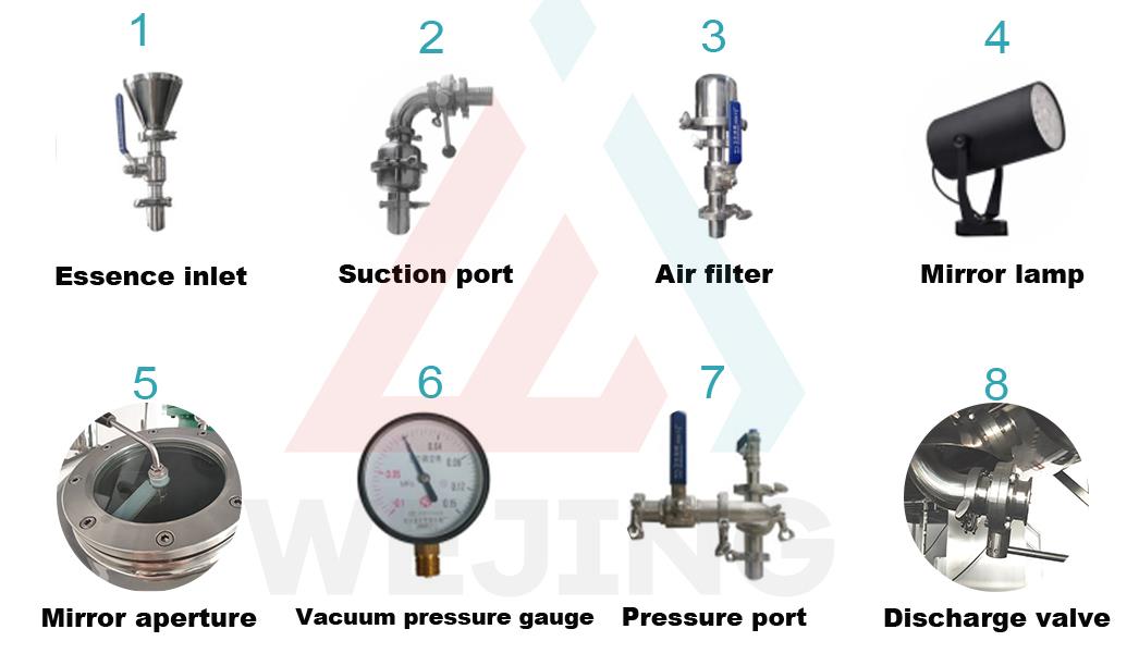 Imagens detalhadas do misturador emulsificante