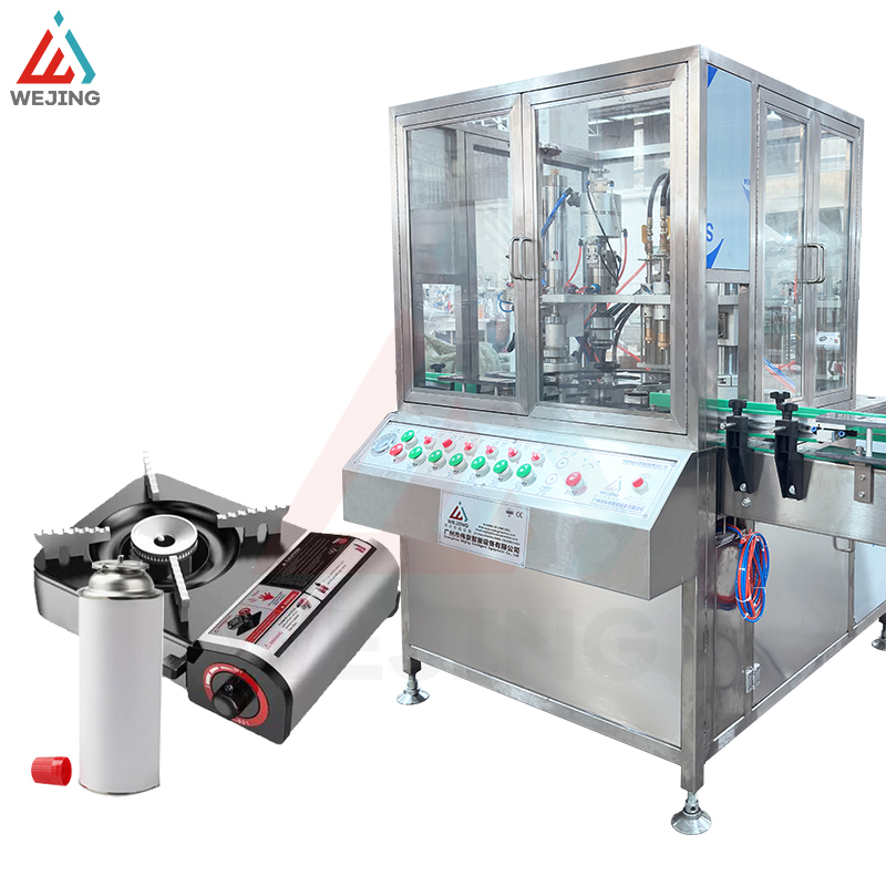 Aerossol Butana LPG Máquina de enchimento de gás automático Aerossol Fazendo linha de produção