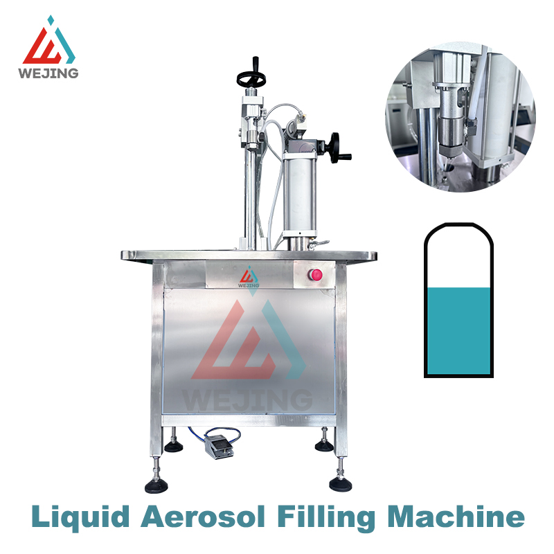 Máquina de enchimento e selagem de latas de aerossol manual semiautomática de alta qualidade