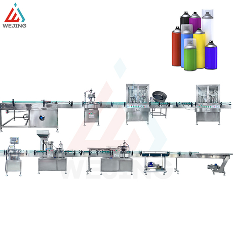 Linha de enchimento de spray de tinta aerossol 60-70 latas por minuto